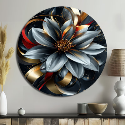 Brooklington - Dahlia Round Metal Wall Art