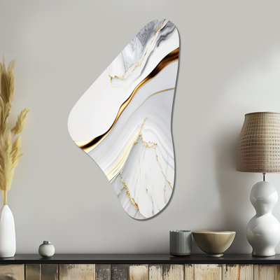 «Abstract Geode Waves Grey IV», art mural asymétrique abstrait en forme de Boomerang