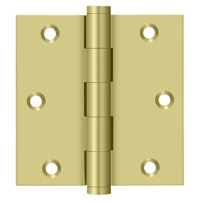Charnière carrée en laiton poli 3-1 / 2 "x 3-1 / 2" Deltana DSB353, Laiton poli