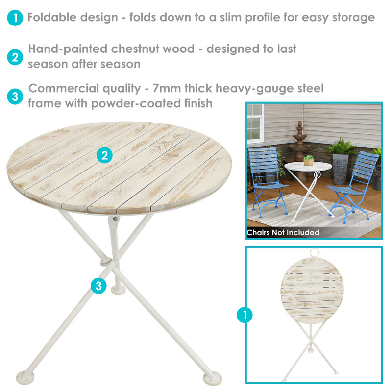 Galvin 28" Round European Chestnut Outdoor Bistro Table