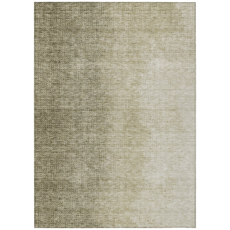 Tapis extérieur lavable abstrait beige et taupe 5 pi x 8 pi
