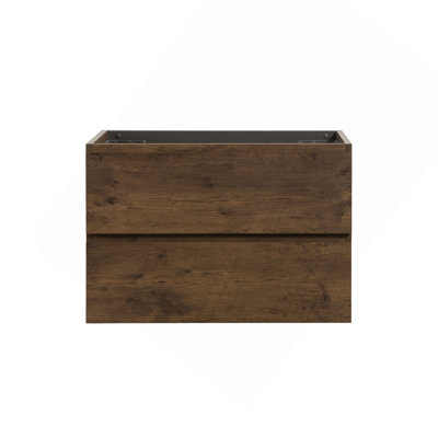 Armoire murale sans lavabo, noyer, avec deux tiroirs, pré-assemblée