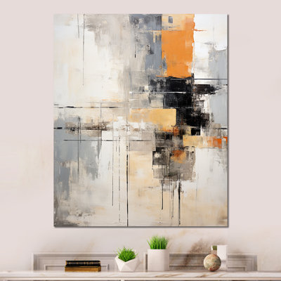 «Abstract Beige Gray Road Collage» sur métal