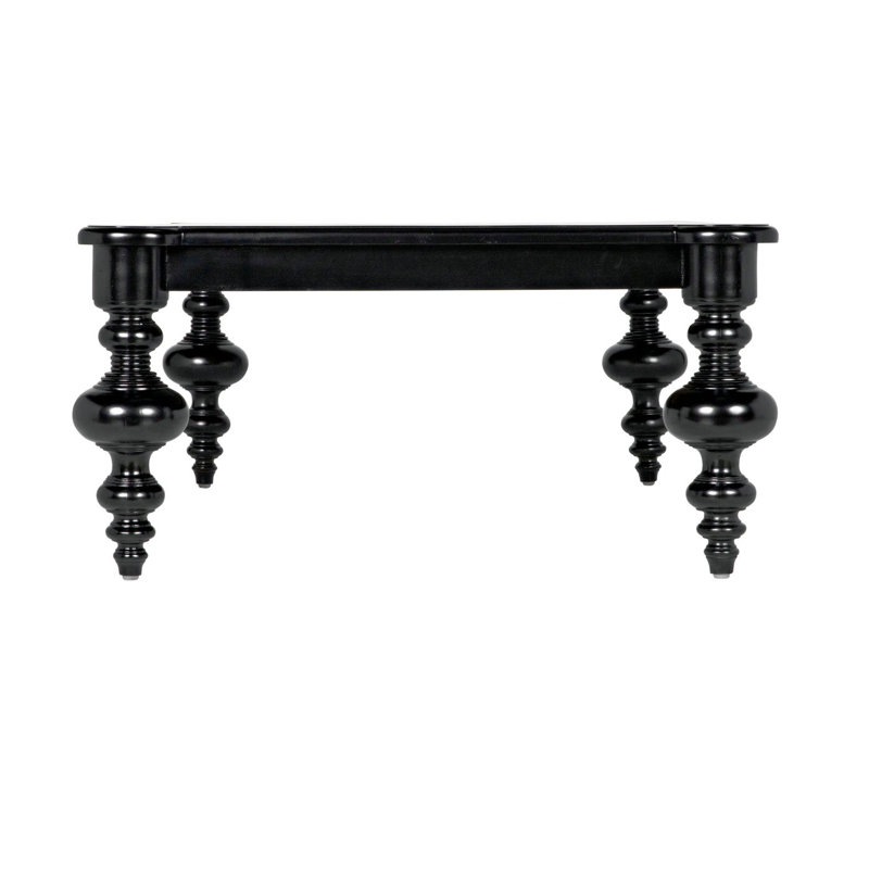 Graff Solid Wood Coffee Table, Hand Rubbed Black