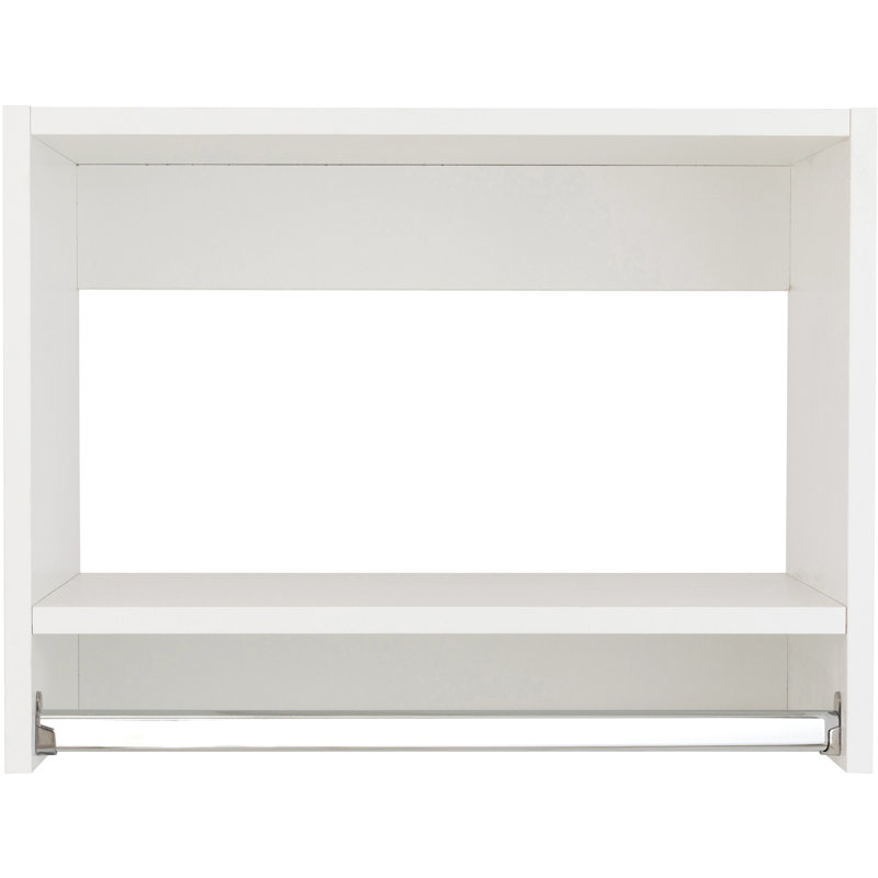 White Tall Hanging Wood Closet Organizer with Shelf