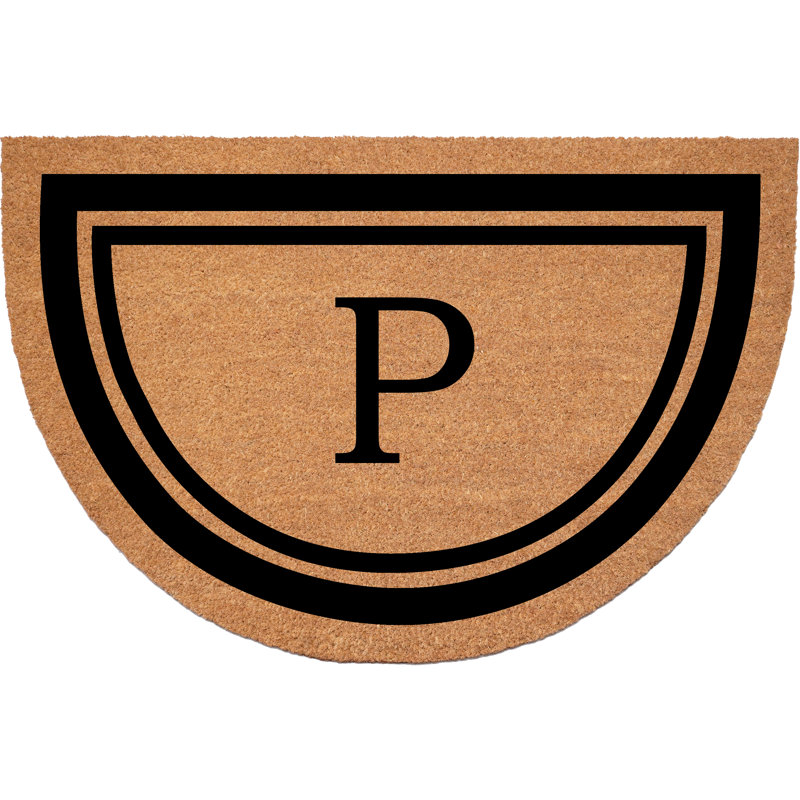 Paillasson demi-cercle avec bordure noire 18 x 30 , P