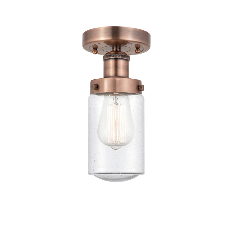 Plafonnier semi-encastré en verre Erkson, Bullé, Cuivre antique
