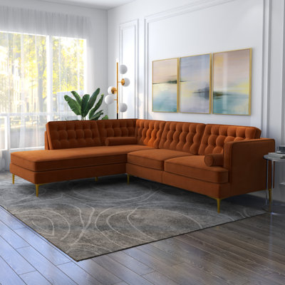 Canapé et chaise longue en velours de 101 po Noam