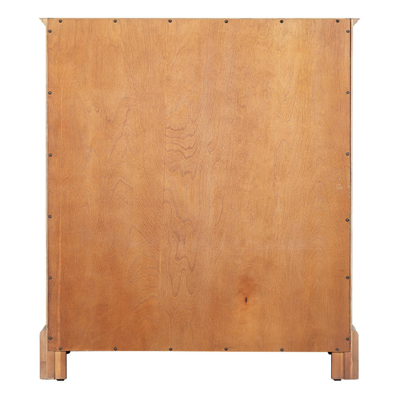 Driftwood Brown Solid Wood Freestanding Vanity Cabinet with Black Hardware
