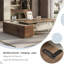 Bureau de direction en forme de L brun de 102,36 po-1630018135