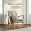 Élégant fauteuil club à structure en bois - confort moderne Mid-Century-57763526