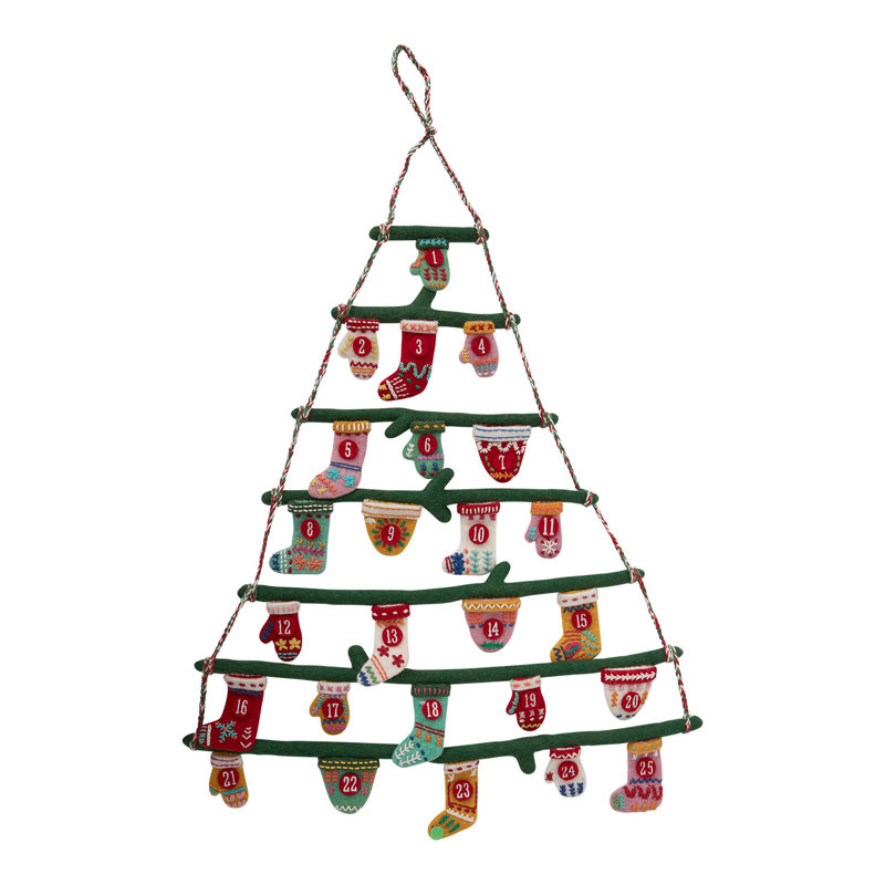Tree Advent Calendar 27.5"x 1.25"x 45"