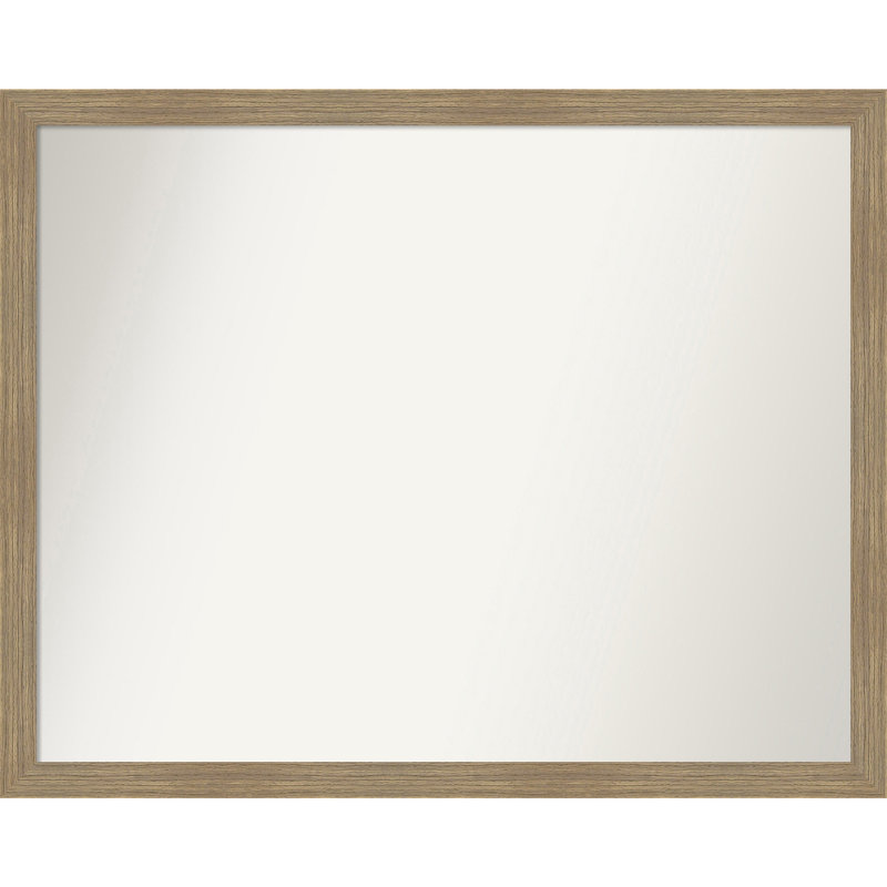 Jisu Solid Wood Wall Mirror, Rectangle, 26" x 38", Brown