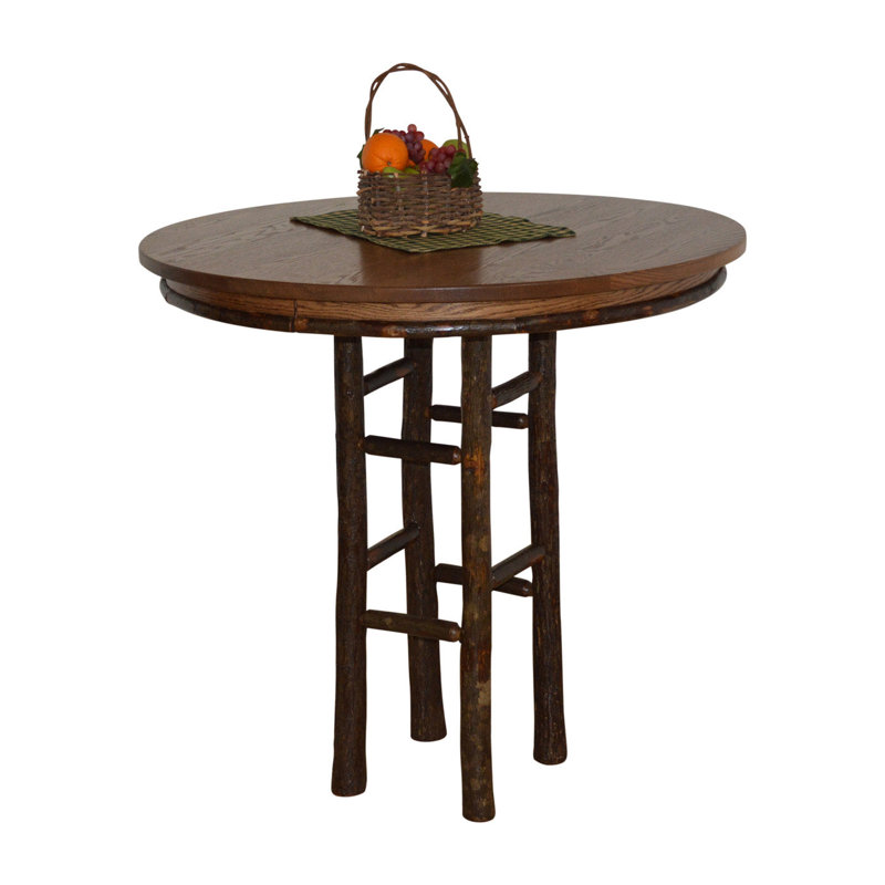  Table de bar ronde 42 "en hickory, finition noyer, 42 pouces, Finition noyer
