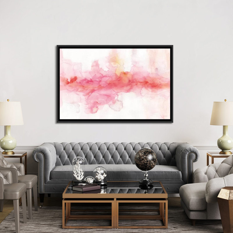 « arc-en-ciel abstract », reproduction sur toile, H 18 po x l 26 po x P 1,5 po, Toile avec cadre noir, Pas de tapis