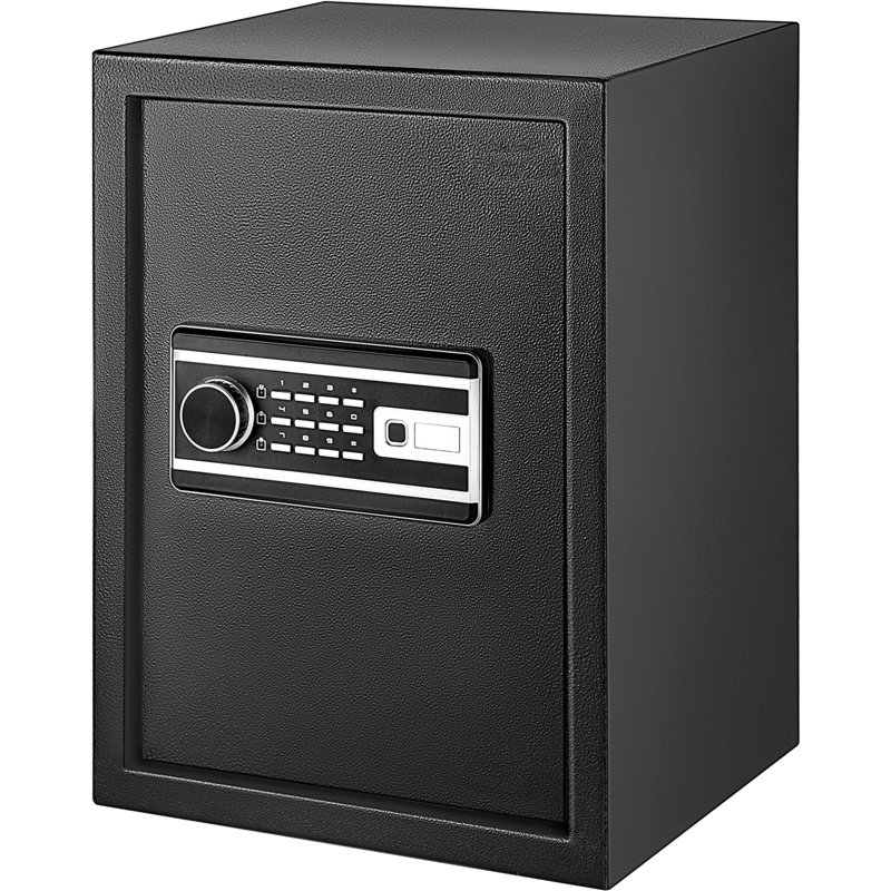 2.1 Cu Ft Fingerprint Home Safe Box, Q235 Steel Security Safe with Digital Keypad and 2 Backup Keys for Cash, Jewelry, Pistols, Documents and Watches, for Home Office Hotel
