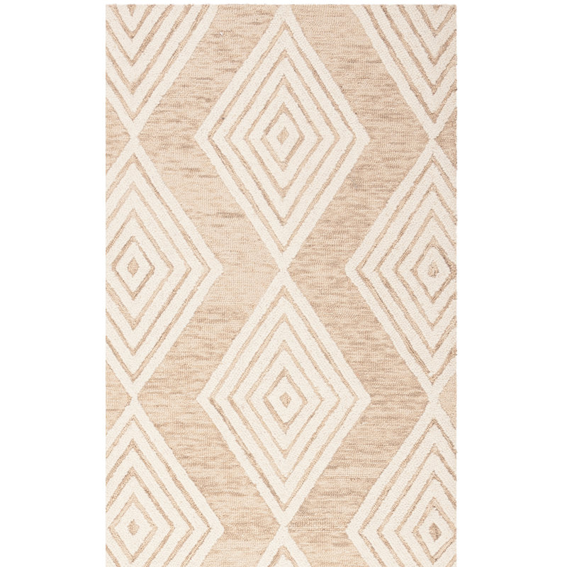 Debron Hand Tufted Wool Geometric Rug, Rectangle 8' x 10'
