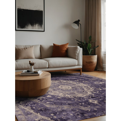 Tapis mauve lavable à la machine