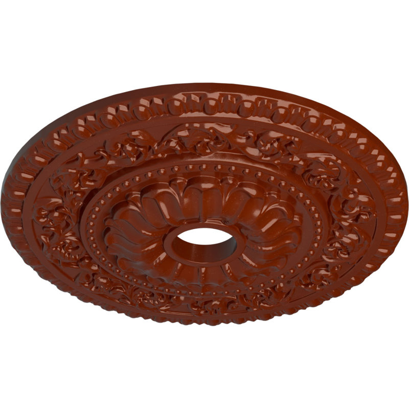 Endurathane Vaduz Ceiling Medallion, 23 1/2"OD x 3 1/2"ID x 2 1/8"P (Fits Canopies up to 3 1/2"), Hand-Painted Firebrick Finish