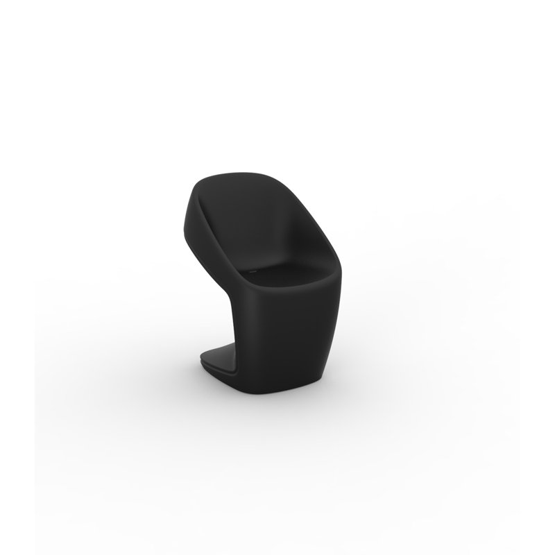 Ufo Patio Dining Side Chair, Black