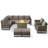 Ingvald 8- Person Outdoor PE Wicker Patio Seating Group with Fire Pit, Ottomans and Cushions-1072303651-1072303654