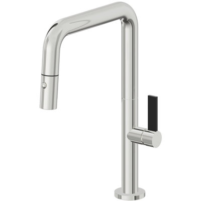 Pull-Down Kitchen Faucet With Button Sprayer - Quad Spout