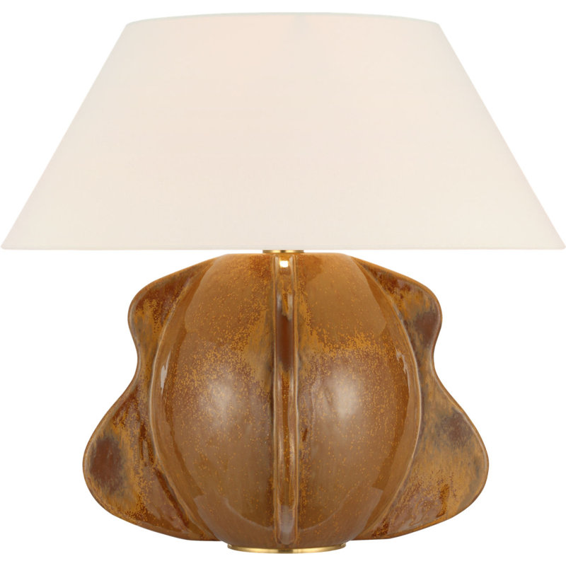 Delmar 22" Table Lamp with Linen Shade, Molten Amber