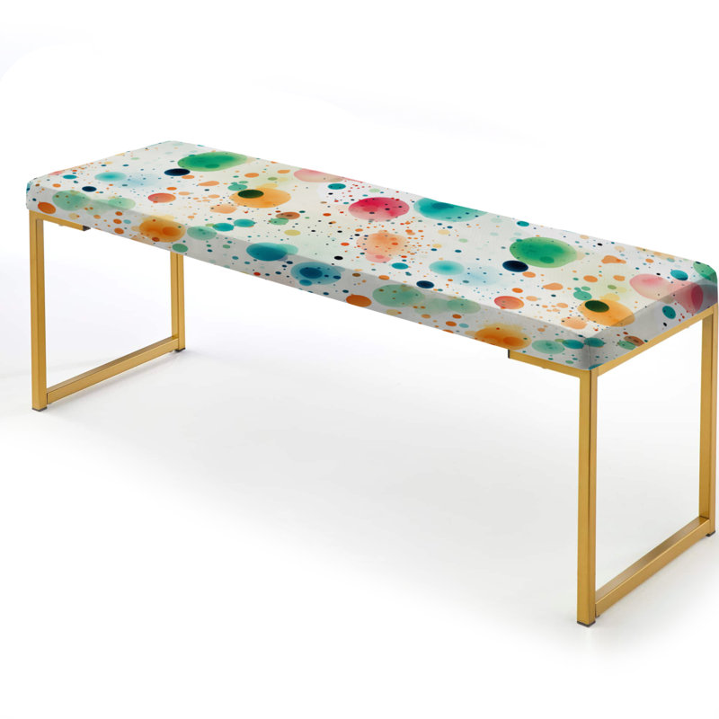 Motif de pois tourbillon Watercolor - banc rembourré or à pois