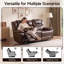 Jepum - Ensemble de salon classique en cuir 3 pièces avec fauteuil inclinable, porte-gobelet et rangement-1669974720
