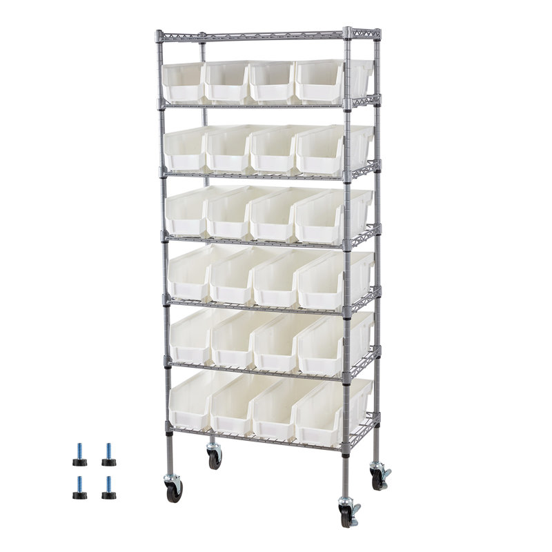 60 cm W Steel and Rubber Storage Rack