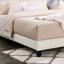 Chambre à coucher avec lit tapissier 3D et 2 tables de chevet, taille double, 3 tiroirs, design complet et attrayant