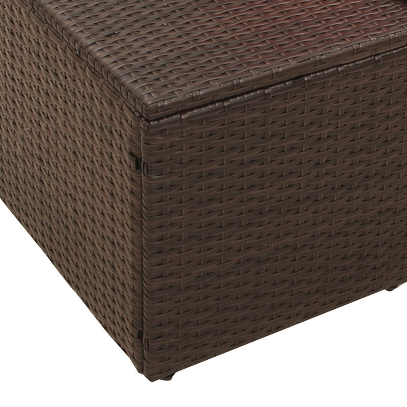  2-Seater Garden Sofa With Cushions Brown Poly Rattan, Brown