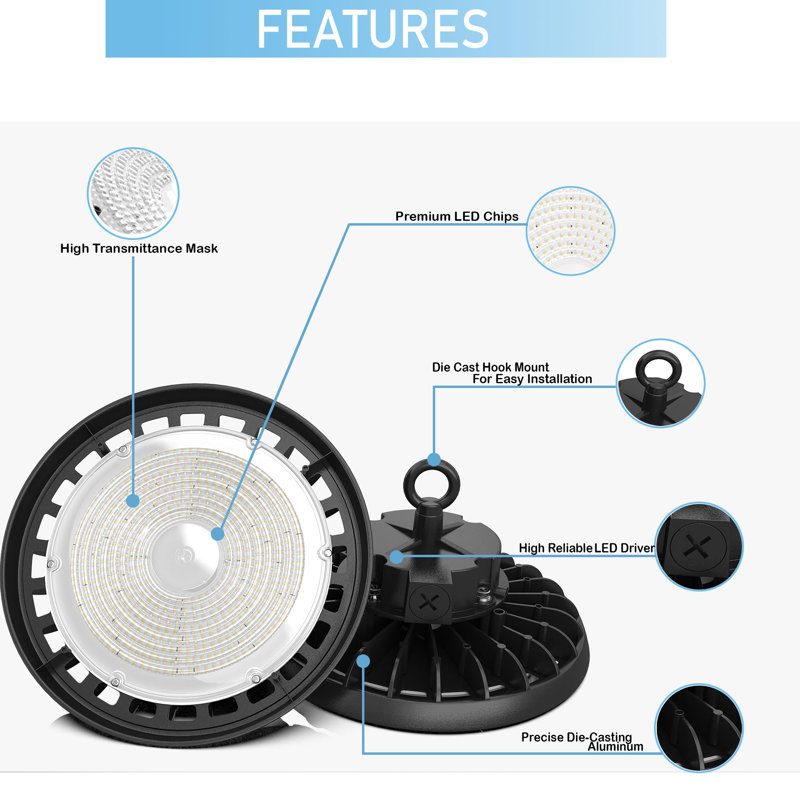 Dimmable Round LED UFO High Bay Ceiling Light Shoplight Super Bright