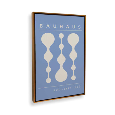 «Blue Retro Bauhaus», affiche sur toile encadrée