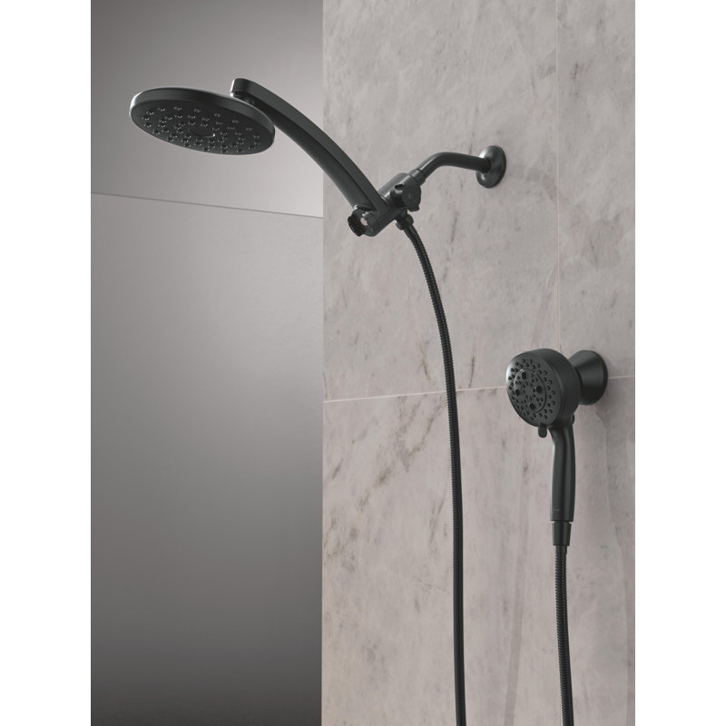 7-Setting PivotPro 3-in-1 Combination Shower Head with ProClean High Pressure Spray 1.75 GPM Matte Black, Matte Black
