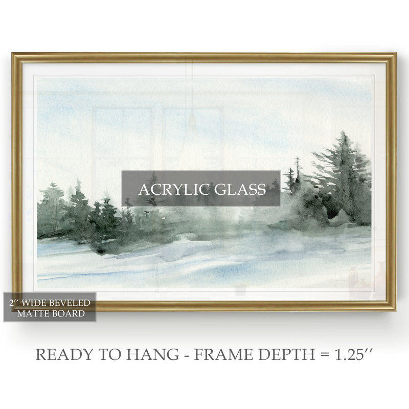 «Evergreen In The Distance I», reproduction d'art sur toile, H 22,5 po x l 30,5 po x P 1,5 po, Cadre doré