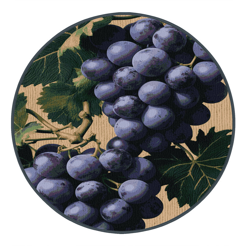 Washable Grape Kyoho Fruits Area Rug, Rectangle 3' x 5'
