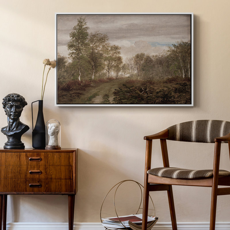 Paysage rétro-CCVXV, H 17 po x l 25 po x P 2 po, Toile encadrée flottée blanche