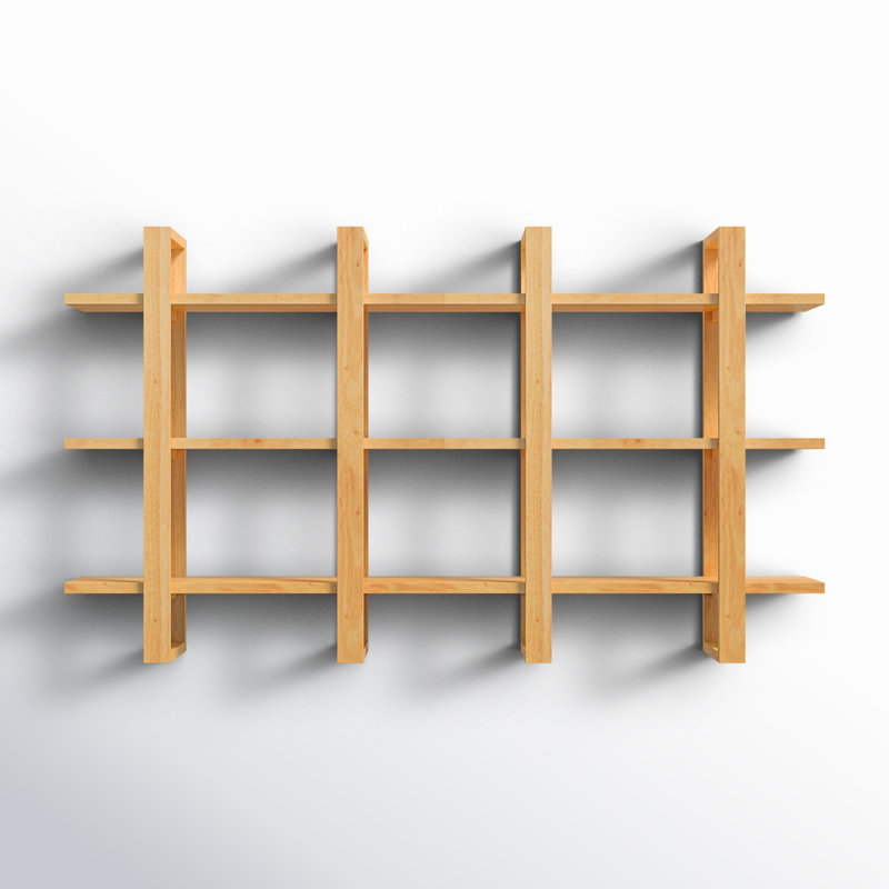 Matte White Solid Wood Floating Shelf with Adjusta 2 Piece Solid Wood Floating Shelf, Natural