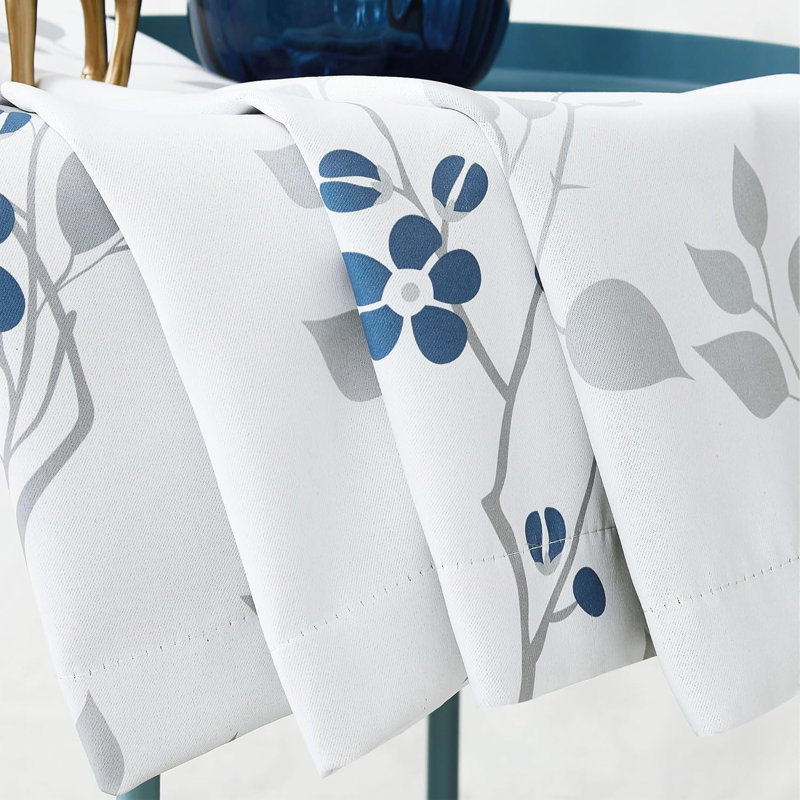 Blackout Curtain Pair, Blue/Grey