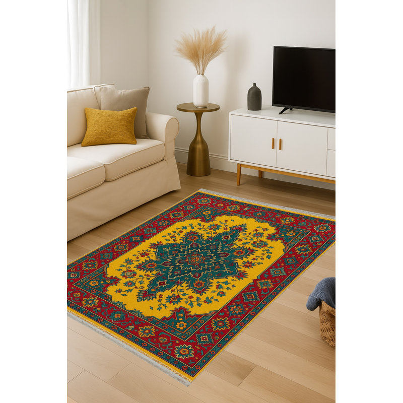 Tapis beige tissé traditionnel Mosso, 2' x 2'11"