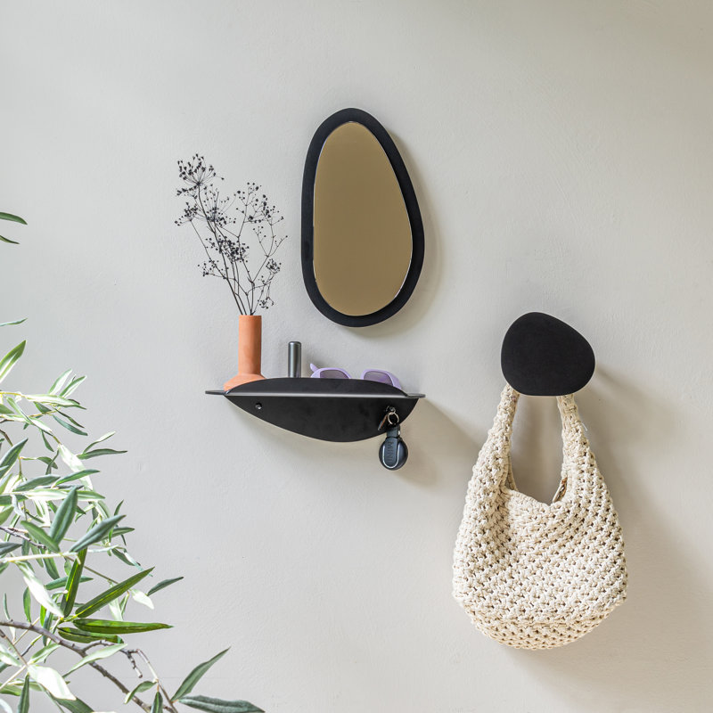 Spinder X Eva Van De Ven Steel Wall 1 - Hook Coat Rack, Black