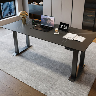 Bureau rectangulaire moderne noir