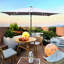 Parasol d'extérieur rectangulaire de 10 pi x 6,5 pi avec lumières à DEL solaires. Auvent imperméable, protection, manivelle et inclinaison faciles pour la piscine de jardin de 10 pi x 6,5 pi , Résistance, simplicité et fonctionnement