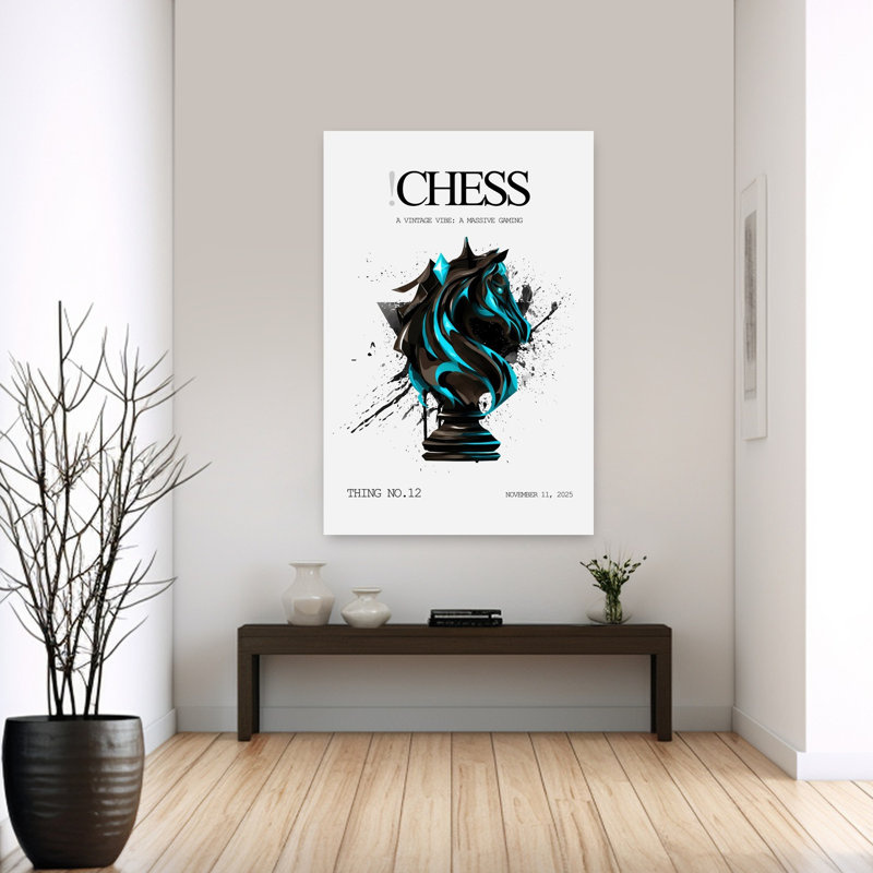 Art moderne cheval géométrique abstrait chevalier moderne, 60" H x 40" W