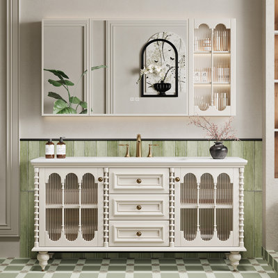 French vintage style bathroom cabinet