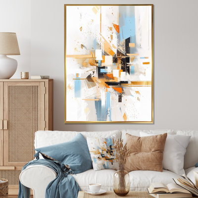 Beliziare Orange Blue Symmetric Abstractions - reproduction sur toile