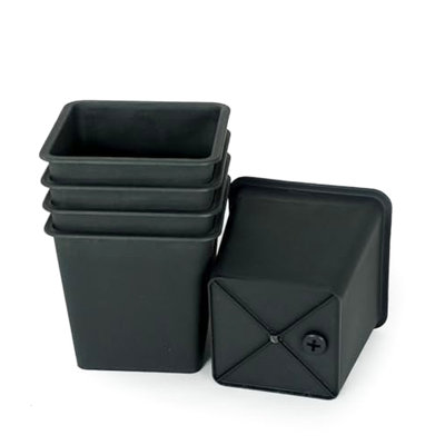 5 6.3" Square Nursery Plant Pots With Drainage, All-Weather , Polypropylene, Fade For Storage Plastic Plants, To Cracking And Fading