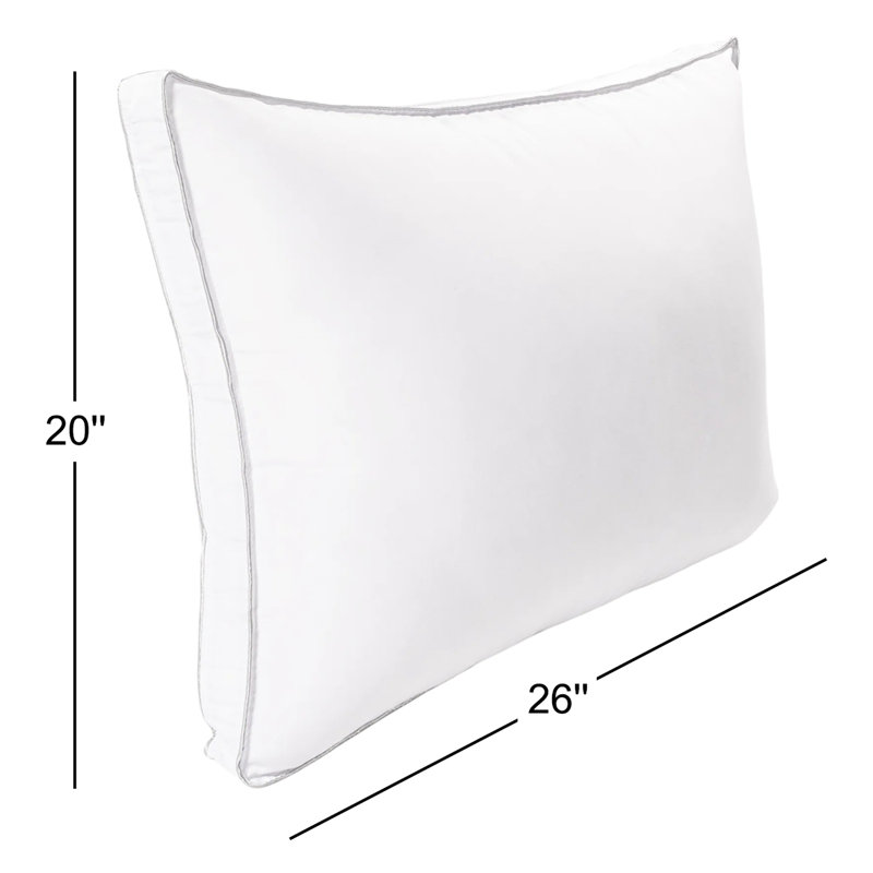 Polyester Hypoallergenic Gusset Medium Support Pillow, Standard