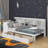 Twin Size Wooden L-Shape Daybed With Cabinets And Two Storage Drawers, Multi-Functional Bed With Study Desk And Built-In Bookshelf-114344428